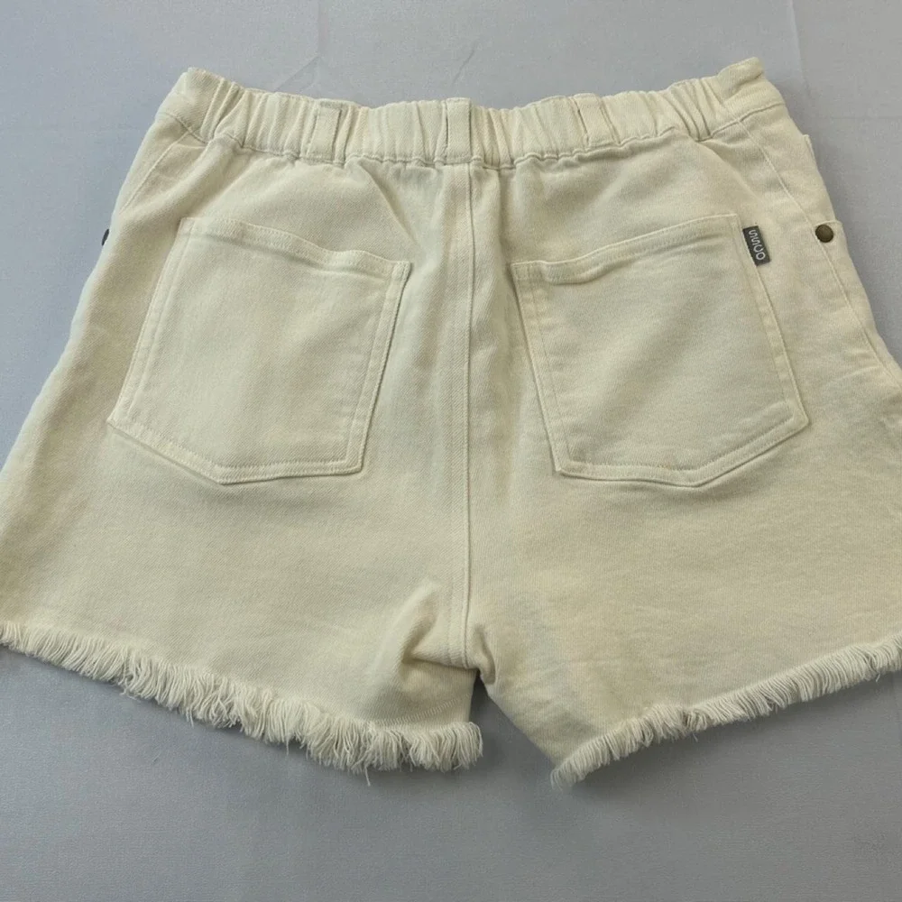 SSCO Southern Shirt Co MD White Frayed Hem Denim Shorts Stretch Casual